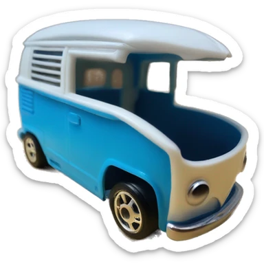 Side view Mattel hot wheels Volkswagen Kool Kombi tooned car.blue  sticker
