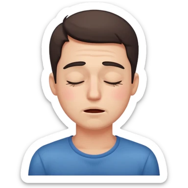 normal blushing emoji man closing eyes in embarrassment sticker