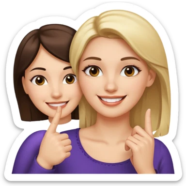 Casi como el primero, pero que no sean dos dedos, y que ese dedo solo este como el 2 dedo de la segunda mujer sticker