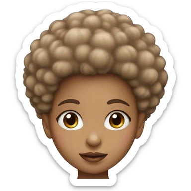a little girl face with light brown afro hair, blue eyes and pink lips  sticker