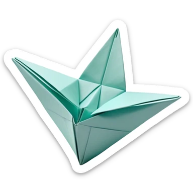 Cinematic Realistic depiction of an elegant origami creation, rendered with delicate paper textures and intricate folds, set on a minimalist background with soft, diffuse lighting that accentuates its artistic precision sticker