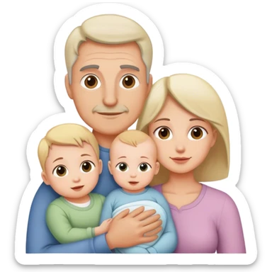 Famille 4 personne 1 fils aîné 1 fille bébé  1 père 1 mère sticker
