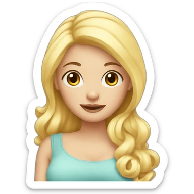 adorable pregnant blond  sticker