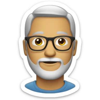 man with a beard and glasses sticker