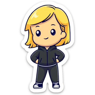 fashionable blonde model in a confident full body pose sticker
