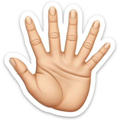 Help me generate and design a finger emoji. The requirements are as follows: the hand gesture is horizontal, with the index finger and middle finger joined together, and the remaining fingers are tucked in sticker