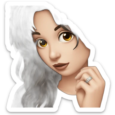 dark brown hair modern mullet programmer nose stud silver sticker