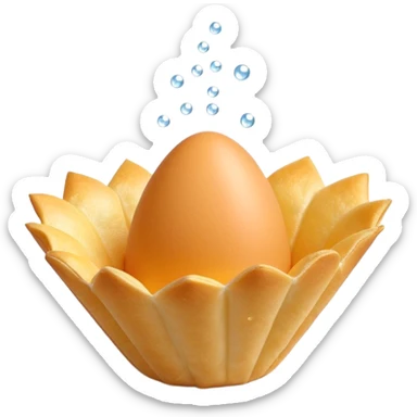 3D rendered authentic Hong Kong egg puffs (港式鸡蛋仔) folded into cone shape, golden bubbly texture, hyper-realistic egg-shaped bubbles, glossy finish, detailed texture sticker
