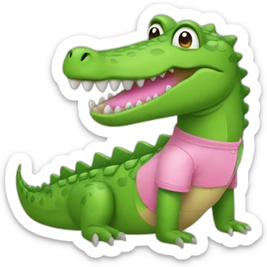 Crocodile with pink Lacoste tshirt sticker