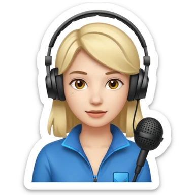woman with gaming headset mic sticker