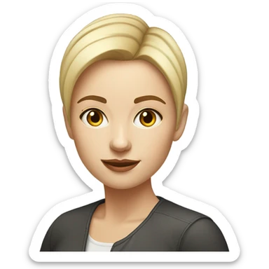 Startup designer with laptop, white girl, short hair sticker