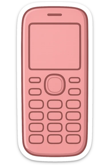 digital illustration of a pink phone, no background sticker
