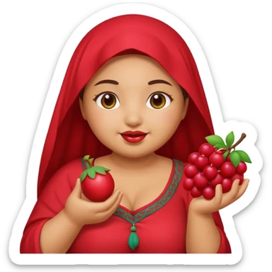 Cute emoji female chubby with a berry she is tan and moroccan  sticker