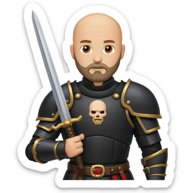 bald bearded  armed guards black armour sticker