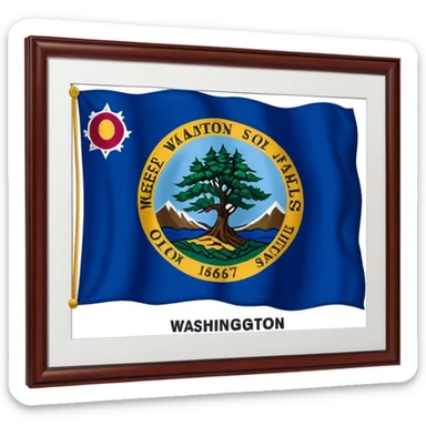 Washington state flag sticker