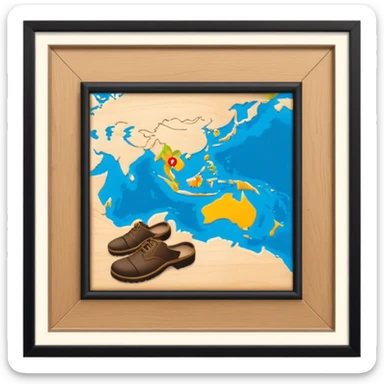 "Forty-two male footsteps moving across a map inside a house." sticker