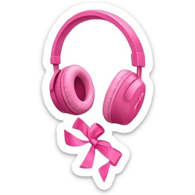 Pink headphones with pink bows￼  sticker