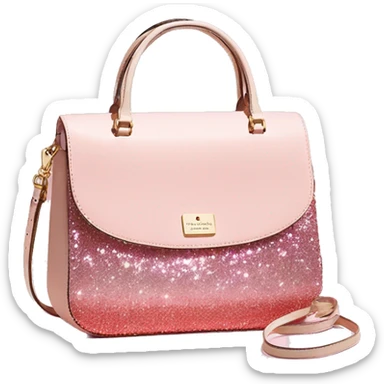 Realistic light pink to tan ombre glitter kate spade satchel purse. sticker