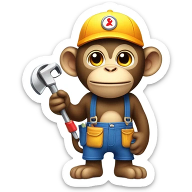 Monkey plumber sticker