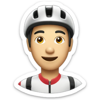 asian cyclist taking a selfie sticker