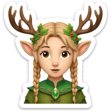 Cute Druid human like fawn with elf ears sticker