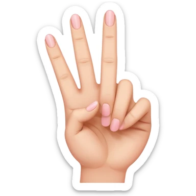 A hand with three fingers up index finger and middle finger and pinky   sticker
