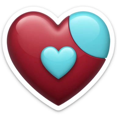 I need a heart with teal, maroon, and light blue in it. sticker