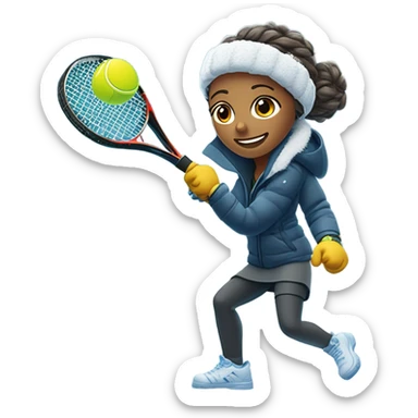 Playing tennis in snowstorm sticker