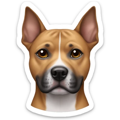 Staffy with light brown fur and pointy ears and a dark muzzle  sticker