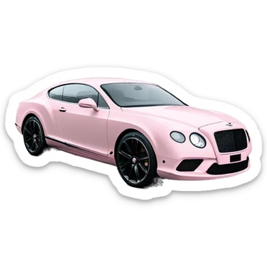 Pastel Pink Bentley Continental  sticker