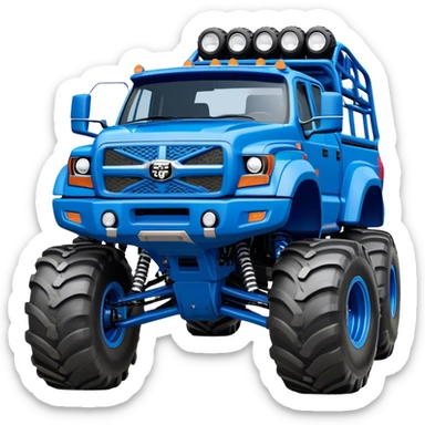 Bigfoot - Bigfoot 4x4 (Model Year: 2022) (Iconic colour: Blue) - An oversized, rugged monster truck with bold, aggressive lines painted in a striking blue. Focus on massive, rugged tires and a muscular chassis that exudes raw power and an urban legend feel. sticker