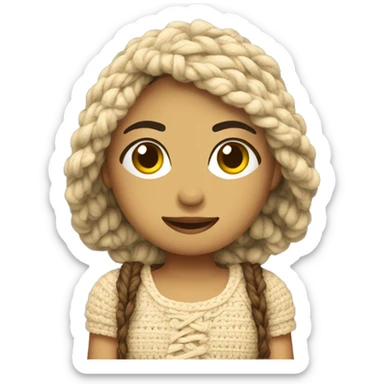 Chica haciendo crochet sentada sticker