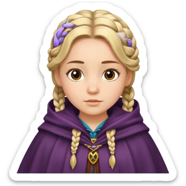 girlwith braided hair, cloak sticker