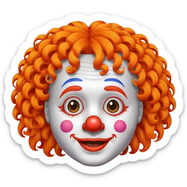 clown wig hair only sticker