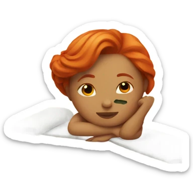 Red hair girl in spa relaxing  sticker