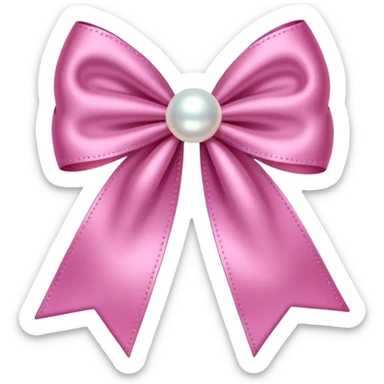 Pink bow with pearl sticker