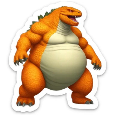 Godzilla obesity orange sticker