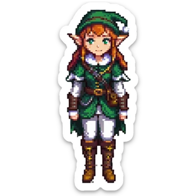 female elf adventurer sticker