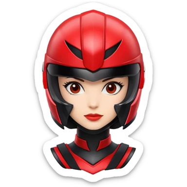 Black and red female power ranger sticker