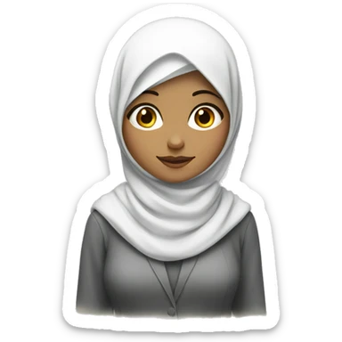  a girl in a hijab is an architect drawing a drawing sticker