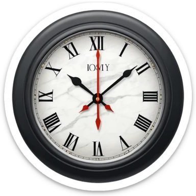 White marble effect Clock sticker