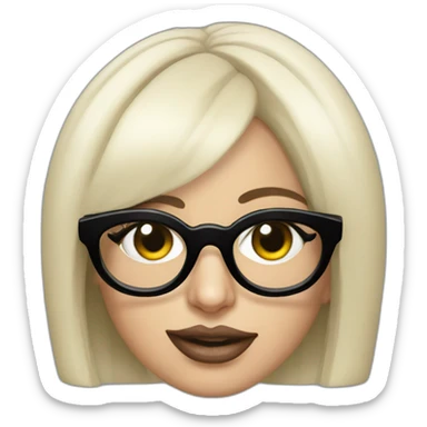 Lady gaga with big black square glasses sticker