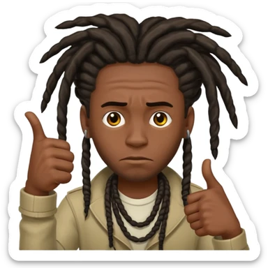 Thumbs down black skinned guys with dreads sticker