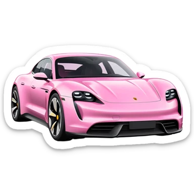 pink porsche taycan electric sports car sticker