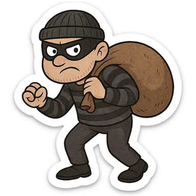 A thief character, illustration sticker
