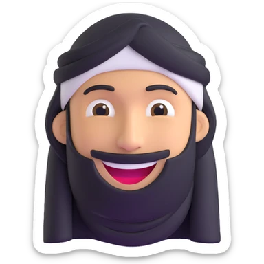 smile emoticon with a Arabic man head cover sticker