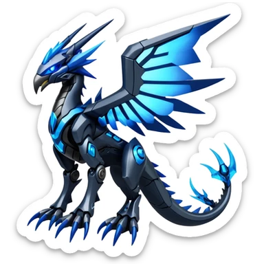 Punk’ish Edgy Futuristic Badass Dark Gothic Zekrom-Dialga-Aurorus-Amaura-Hybrid-Creature sticker