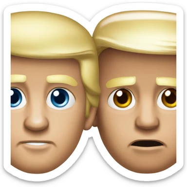 Donald trump looking  Biden in the eyes sticker