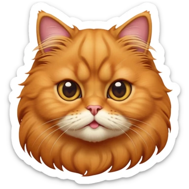 cinematic-adorable-big-eyed-fluffy-solid ginger-persian-cat-portrait-emoji,-head-tilted-playfully-with-a-sweet-expression,-fluffy-ginger-fur,-simplified-yet-irresistibly-cute-features-with-large,-expr sticker