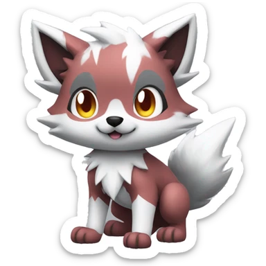 Kawaii Chibi Poochyena-Lycanroc-Pokémon Full Body sticker